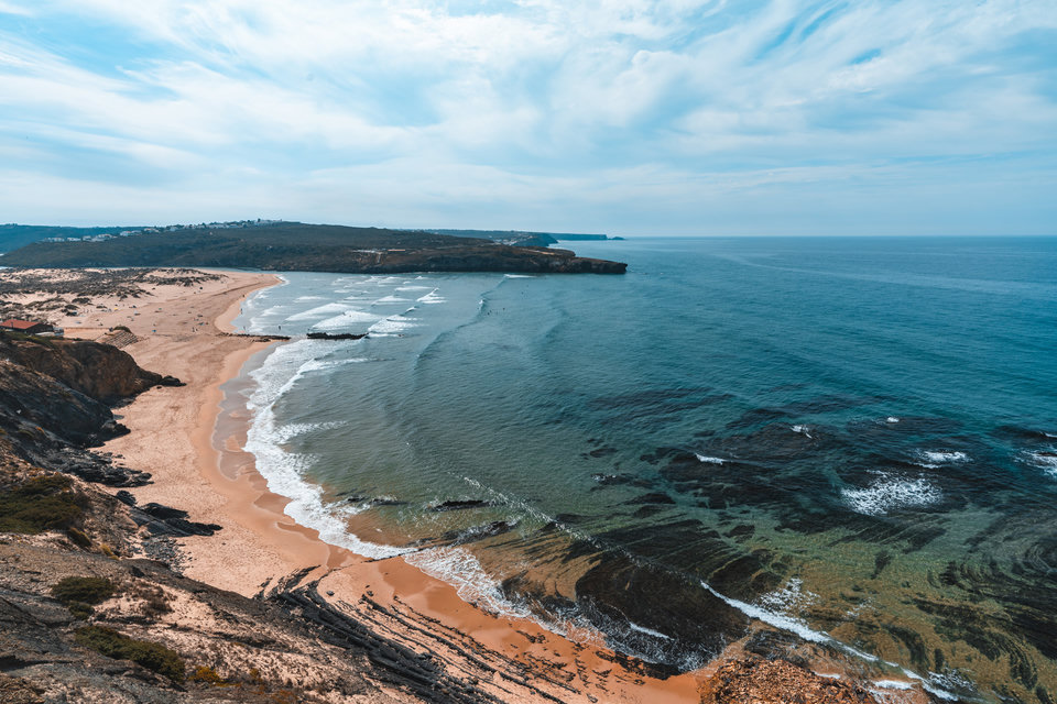 Coastline along a mountainside