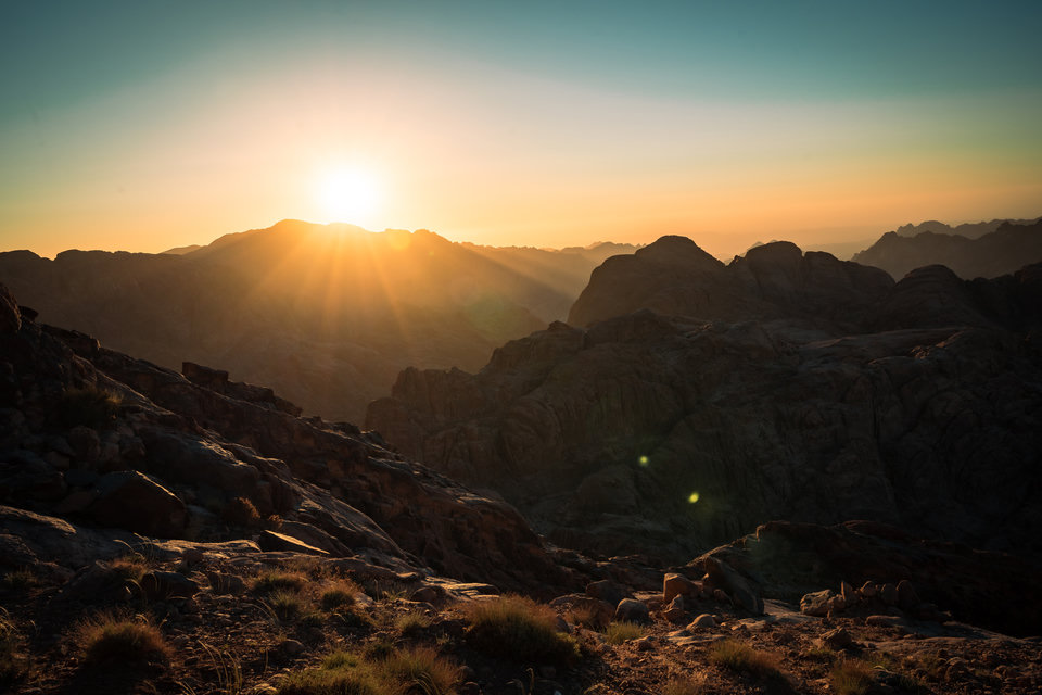 Sunset on the top of Mount Sinai